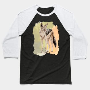 Black-backed Jackal Watercolor Artwork for Jackal Fans Baseball T-Shirt